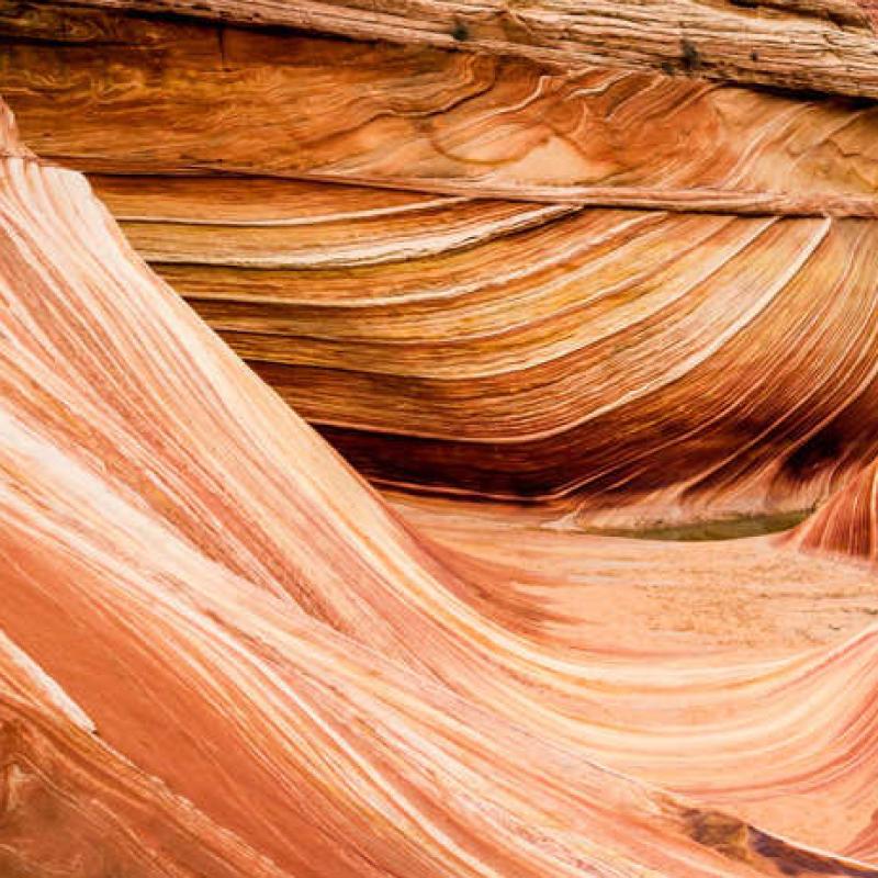 geologic formations in the shape of a wave